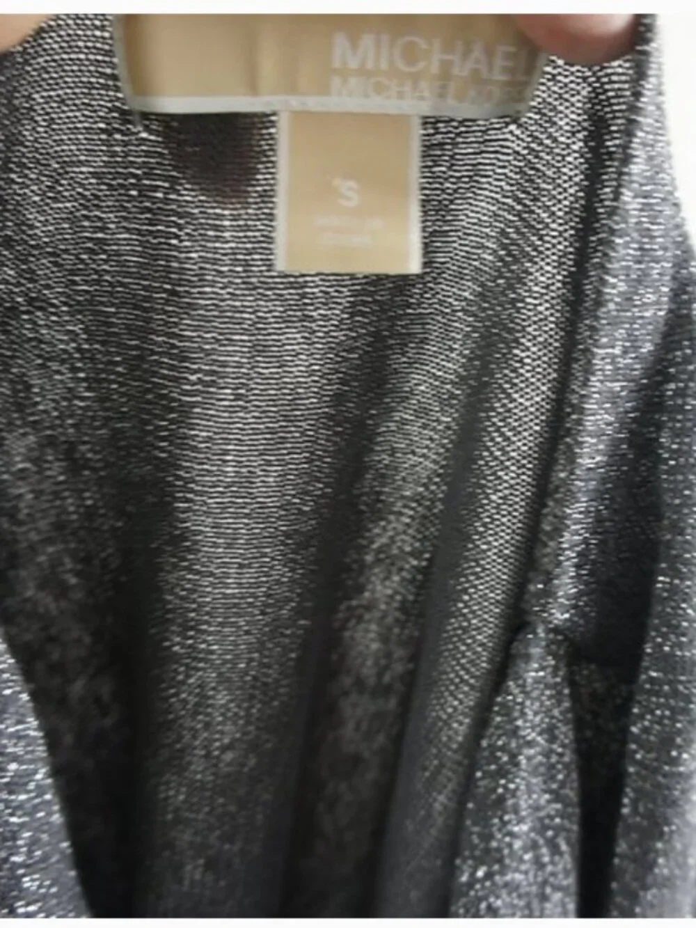 Michael Kors Gray Metallic Cowl Neck Sweater size S